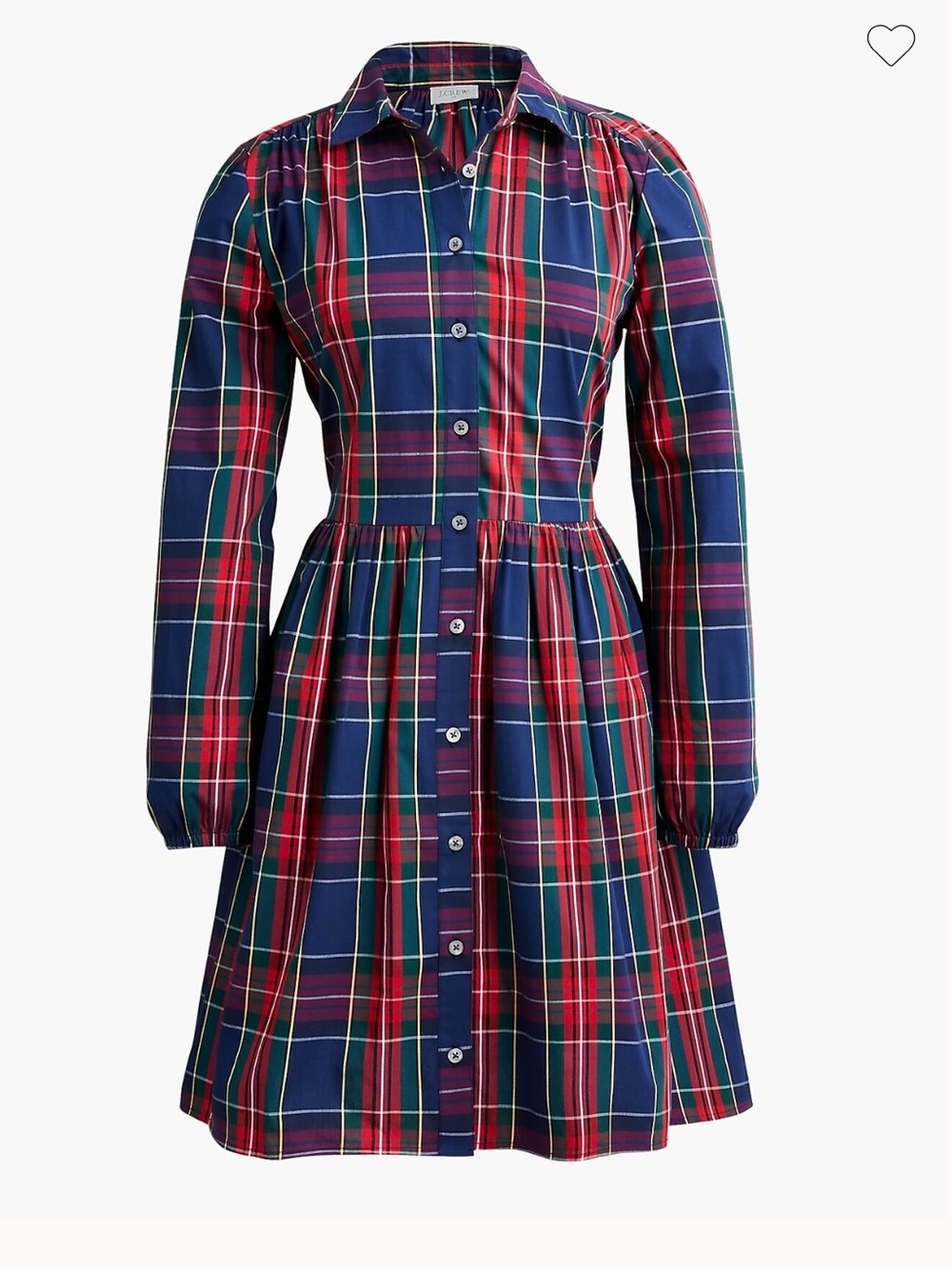 J. Crew Tartan Plaid Cotton Shirt Dress Antique Navy 4